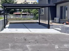 高低差を解消するシンプルモダンな新築外構