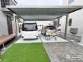 梁延長してお庭への動線を確保したカーポート