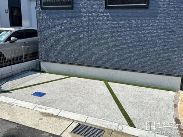 駐車スぺースと玄関アプローチのデザインにこだわった外構工事