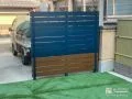 お庭のポイントになるツートンカラーの目隠しフェンス
