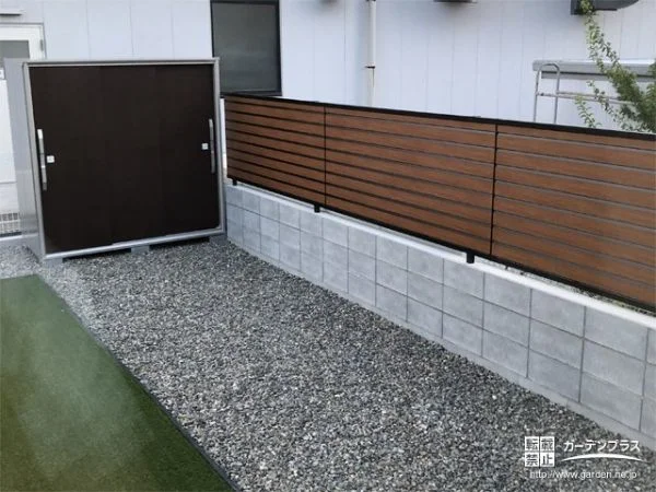 木目調デザインで圧迫感を与えない目隠しフェンス設置工事