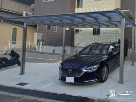 大きめサイズでしっかりと雨を防ぐカーポート設置工事