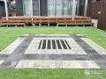 衛生的にバーベキューを楽しめるインターロッキングテラス