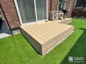 日々の使い方に合わせたL字型のウッドデッキ[施工後]