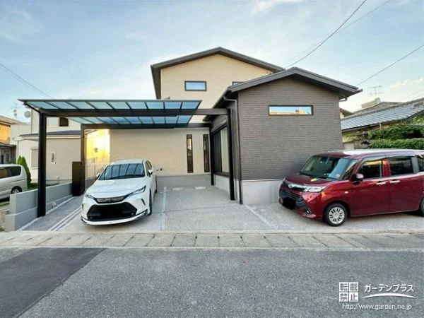 モダンな建物にマッチする高級感のある新築外構