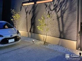 外構を引き立てる植栽やライティング[施工後]