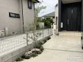 メッシュフェンスと植栽