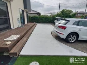 カーブのデザインで優しい印象に仕上げたコンクリート打設工事