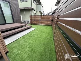 お庭をクローズにしワンちゃんとのびのび遊べるようになった工事