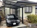 デッキを解体して拡張した駐車スペースへのコンクリート打設工事