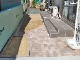 温かな色使いを意識したローメンテナンスなお庭リフォーム工事
