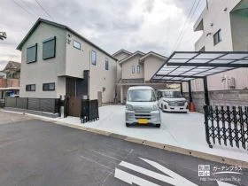 防犯性に配慮したシンプルモダンな新築クローズ外構