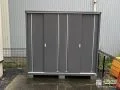 駐車スペース奥に物置を設置