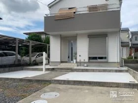 前庭と駐車スペース全体にコンクリートを打設したリフォーム工事