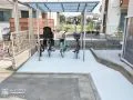 家族の自転車の劣化を防ぐサイクルポートの設置工事