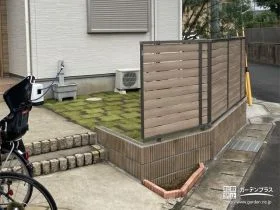 天然芝が心地よいお庭でお子様が安心して遊べるフェンス設置工事