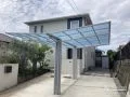 Y合掌型ならではの解放感で圧迫感を感じさせないカーポート工事
