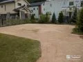 凸凹していたお庭を整地し暗渠埋設で排水性を向上した工事