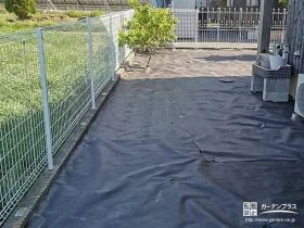 圧迫感の無いメッシュフェンスでお庭を囲ったドッグラン整備工事