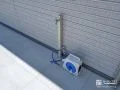 デッキと高さを合わせた便利な立水栓