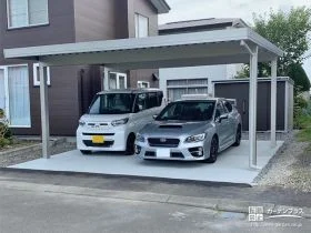スチール折板屋根の頑丈なカーポートや大きな物置の設置工事