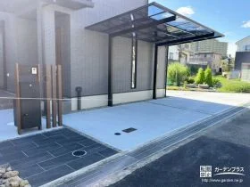 スリットフェンスを効果的に使用しデザイン面にも配慮した新築外構