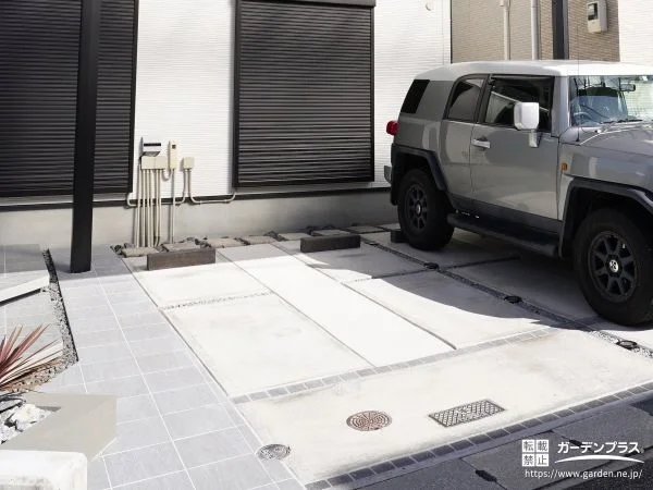 【施工後】コンクリートで舗装し停めやすくなった駐車スペース