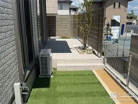 タイルデッキと人工芝で気持ちの良いお庭空間を実現した工事