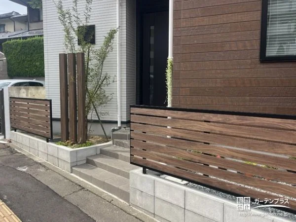 No.23943 ナチュラルモダンな印象のお住まいにマッチするフェンス設置工事[施工後]