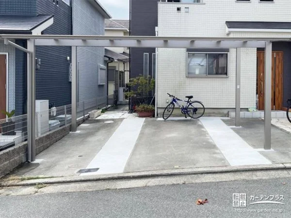 ワイドなカーポートを設置しお出かけがよりスムーズになった工事