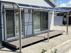 ウッドデッキをより有効活用するためのテラス屋根[施工後]