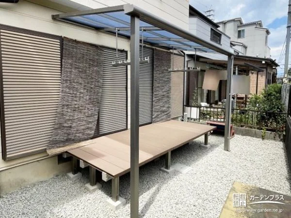 癒しのセミアウトドア空間を作るウッドデッキとテラス屋根工事