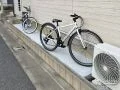 泥のぬかるみが気にならないコンクリート舗装した駐輪スペース
