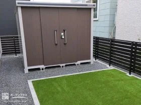 冬の寒い時期でも温かな緑を楽しめる人工芝[施工後]