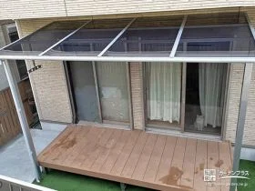 ウッドデッキをより快適にするテラス屋根[施工後]