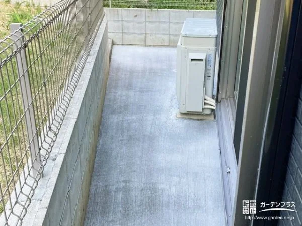 水はけにお悩みだった犬走りにコンクリートを打設し改善した工事