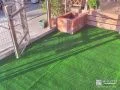 ペットが気持ち良く遊べる人工芝の緑鮮やかなお庭リフォーム工事