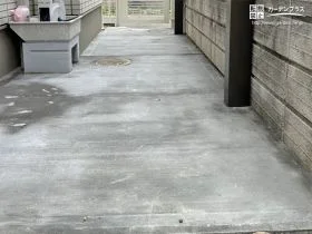 へこみや割れが生じにくい、土間コンクリート舗装[施工後]