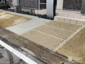 玄関アプローチの補修と駐車スペースの拡張をしたリフォーム工事