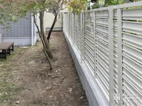 境界ブロックをフェンスに変更し安心感が高まった敷地境界工事