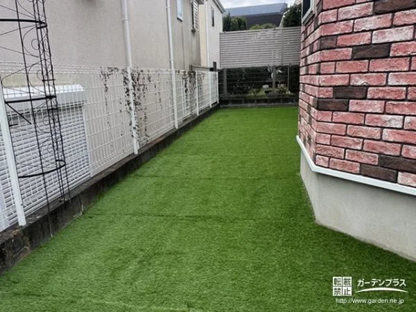 お住まい周りを人工芝で整備しローメンテナンス化した工事