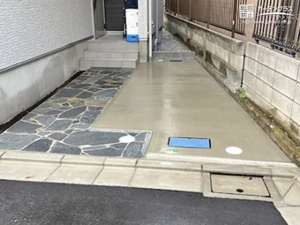 バイクや自転車なども置いていただけるアプローチの拡張工事