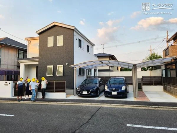 家族皆が快適に過ごせるセミクローズの新築外構