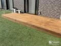 ウリン材のウッドデッキが心地よい人工芝のお庭リフォーム工事