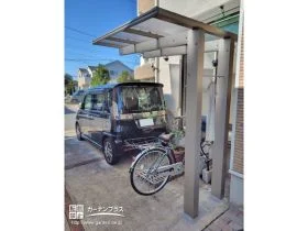 自転車を雨や埃から守るサイクルポート[施工後]