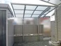 カーブを描く屋根が優しい印象に自転車を守るサイクルポート設置工事