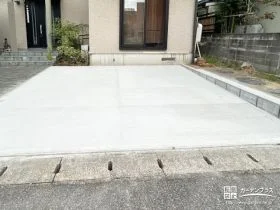 お庭の一部を駐車スペースとして活用するコンクリート打設工事