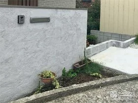 ジョリパット仕上げが美しい門柱[施工後]