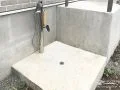 立水栓の水受けとして土間コンクリートを打設
