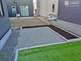 お子さまと一緒に植物を育てる楽しみを味わえる植栽スペース[施工後]